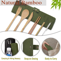 Ensemble de couverts jetables en bambou biodégradable NEWELL, portable, pour les voyages, les fêtes et la maison, qualité alimentaire, avec emballage personnalisé