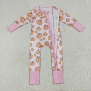 RTS Infant Girl Pink Pumpkin Jumpsuit manga larga venta al por mayor Romper para chico Baby Girl ropa - Product Image 5