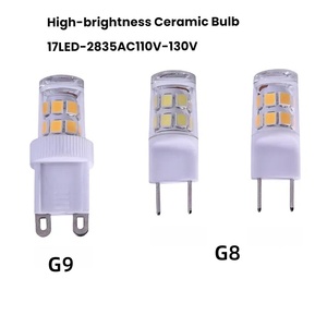Lámpara LED tipo maíz G8 G9, 17 diodos 2835 de 3W, 110V <span class=keywords><strong>120V</strong></span>, regulable, mini, pequeña, bombilla de cerámica, iluminación de 360 grados, con certificación CE y RoHS. - Product Image 2