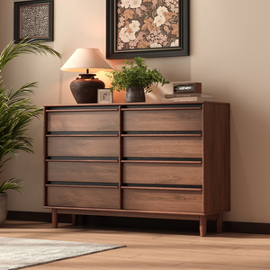 Aparador Extensible Minimalista de Madera de Roble para Sala de Estar, Cómoda Contemporánea con Esquinas Redondeadas para Casa de Campo o Escuela - Product Image 2