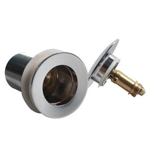 WaiiHO 016 Desagüe de lavabo moderno de 3 pulgadas con rebosadero, latón pulido, cromado, junta de goma, función de desagüe para lavabo de baño y hotel - Product Image 2