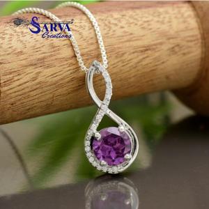 Collar de Plata de Ley con Colgante Infinito de Alejandrita que Cambia de Color, Fabricante de Joyería Personalizada - Product Image 3