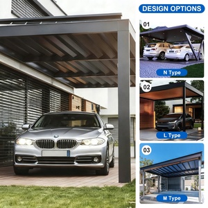 Pergola de luxe SUNTO en aluminium sur mesure, imperméable, ignifuge, pliable, pour jardin, abri de voiture, garage, 3x3-6x6m, moderne - Product Image 5
