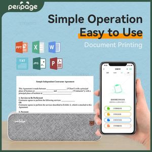 Imprimante thermique Péripage A4 facile à transporter 203dpi Rechargeable BT 210MM Imprimante noir et blanc <span class=keywords><strong>A40</strong></span> Document Printer No Color Pri - Product Image 4