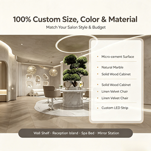 Muebles de mostrador con superficie de piedra de estilo simple y diseño de temática personalizada para salón de belleza de lujo. - Product Image 6