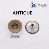 Bouton rond classique antique en laiton de 20 mm pour la décoration de vêtements (jeans, manteaux et pantalons)