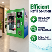 Distributeur d'eau pour espaces publics (hôpitaux, écoles) avec armoire murale, certifié CE et contrôle de paiement par carte POS et espèces