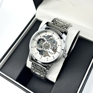 Wholesale Automatic Men's Wrist Mechanical Watch Round <b>Case</b> with Visible Mechanism Stainless Steel Band Glass Dial Quartz watch - Product Image 1