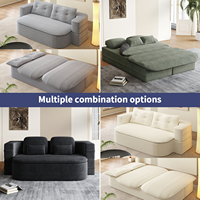 Canapé-lit pliable sur mesure avec rangement dissimulé, canapé convertible en tissu pour projets hôteliers et d'appartements (OEM)
