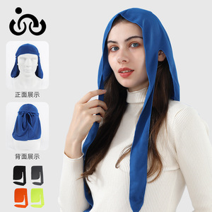 Outdoor Sports Pirate Hat Long Tail Breathable Moisture Wicking Sun Protection Headband For Hiking Fishing Cycling Adult Solid - Product Image 5