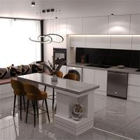 Vermonhouzz Armoire de cuisine personnalisée Nouveau style de panneau MDF laqué