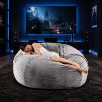 Fauteuil pouf géant en fausse fourrure de lapin de 120 cm, grand canapé paresseux, housse lavable en peluche douce, mobilier de salon et chambre à coucher