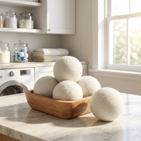 Offre Spéciale : Boules de séchage réutilisables en laine de mouton biologique Praknu – Anti-statique, anti-plis, économie d'énergie pour le linge et les doudounes