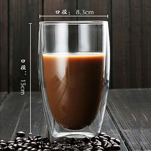 Tasses en verre à double paroi avec couvercles en bambou, tasses à café et à dessert isolantes thermiquement, transparentes pour les fêtes, unisexes - Product Image 3