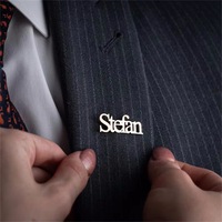 Venta directa de fábrica nombre solapa pines insignia al por mayor carta Metal artesanía bolsa traje decorar broche personalizado Metal pines con nombre