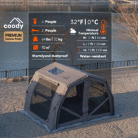 Tente gonflable Coody 10.0 Pro Air - Gris, nouveau style, en coton, monocouche, pour le camping, portable, pour 2 à 4 personnes, en toile gonflable