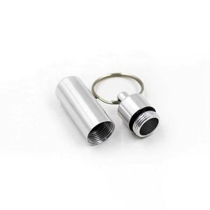 Hot Sale Keychain Pill Holder Aluminum Mini Metal Pill Earplug Capsule Holder Keychain Containers with Customized logo - Product Image 2