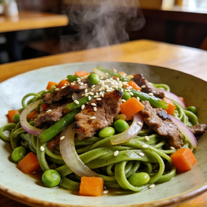 Nouilles Udon au Matcha Faible en Calories, à Base de Blé Dur, Saveur Thé Vert, en Vrac, Instantanées, Saines et Diététiques - Product Image 5