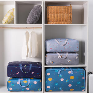 Sac de rangement pour vêtements en tissu Oxford, sac de voyage rectangulaire pour couettes et vêtements, motif lapin et pingouin - Product Image 3