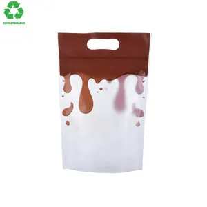 Recycelt 1 Pfund 170 Mikronen PE braun hohe Barriere Kaffeebohnen Tee flexible Verpackung Mylar-Ständerbeutel mit Ventil zu verkaufen