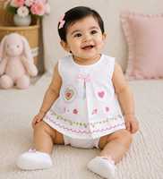 Ensemble de gilets pour bébés filles en coton imprimé mignon, sans manches, col rond, motif floral, respirant, 2 pièces, vêtements de printemps