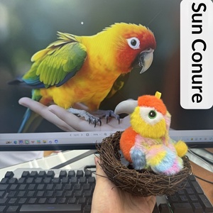 Peluche Oiseau Parlant, Série Aviaire : Moineau et Nymphéa, Chantant, Enregistrement Vocal, Ailures qui battent - Product Image 2