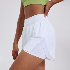 Новые женские шорты для йоги с индивидуальным логотипом, высокой талией, эластичные, для фитнеса, спорта и тенниса - Product Image 6