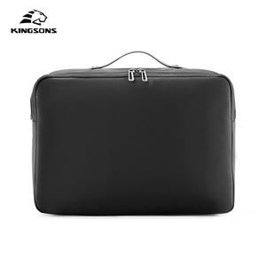 Kingsons Men's Business Briefcase Black Polyester Waterproof Laptop <b>Bag</b> Large Capacity Zipper Closure Travel <b>Work</b> Use - Product Image 3
