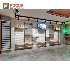 Professional Retail Shop Brushed Stainless Steel <b>Wall</b> <b>Display</b> <b>Unit</b> Turnkey Solution Apparel Store - Product Image 1