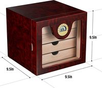 Boîte de rangement de cigares présentoir en bois de cèdre rouge armoire à cigares sur pied avec 4 plateaux tiroirs et séparateurs