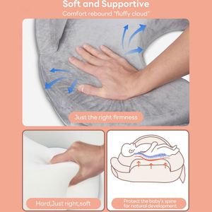 Almohada Ergonómica para Lactancia, Cojín Ajustable de Apoyo para la Alimentación del Bebé con Correa para la Cintura y Soporte para la Espalda para Bebés - Product Image 6