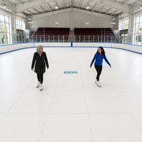 Planche de glace synthétique UHMWPE facile à installer, surface lisse de 20 mm, patinoires artificielles HDPE de petite taille