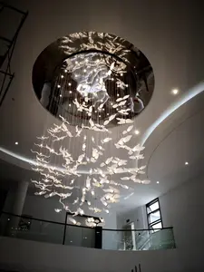 Moderne Stijl Hotel Lobby Decoratie Kleine Handglass Licht Met Hoge Trappen Nieuwe Hanglamp