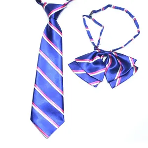 Toptan şerit elastik polyester kravat ve papyon