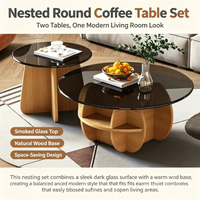 Table basse moderne minimaliste en bois et verre, table d'appoint de canapé, petite table de salon tendance