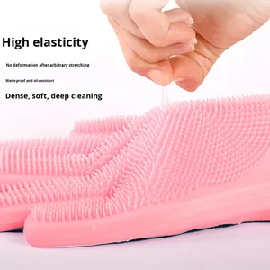 Gants ménagers en silicone épais, imperméables et résistants à la chaleur, couleur personnalisée, longue durée, pour la vaisselle, le bain et le toilettage des animaux - Product Image 4