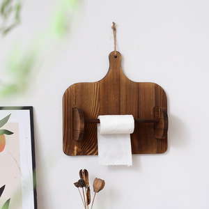 Porte-papier toilette en bois Yilu 36,2x32,2x11cm, support mural pour salle de bain et cuisine, rangement pour serviettes - Product Image 2