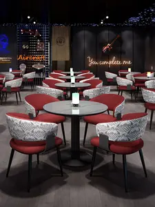 Table de jeu décontractée, table de discussion de studio, table de bière artisanale, petit <span class=keywords><strong>restaurant</strong></span>, café, bar, ensemble carré en métal minimaliste italien - Product Image 6