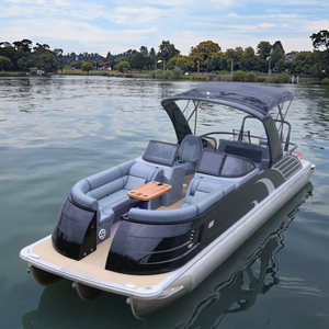 Yate Pontón de Lujo con Casco de Fibra de Vidrio, Popular en 2025, con Motor de 150HP, Capacidad para 10 Personas, Certificado CE, para Pesca Recreativa - Product Image 1