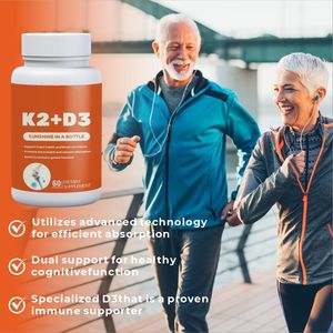 Capsule personalizzate con etichetta vitamina D3 5000iu + K2 Mk7 promuovono la salute K2 D3 integratore vitaminico 60 capsule - Product Image 6