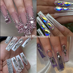 Diamantes de imitación para uñas, 12 rejillas, abalorios de <span class=keywords><strong>cristal</strong></span> multiforma con bolígrafo, diamantes de imitación para uñas, rosa y roja - Product Image 3