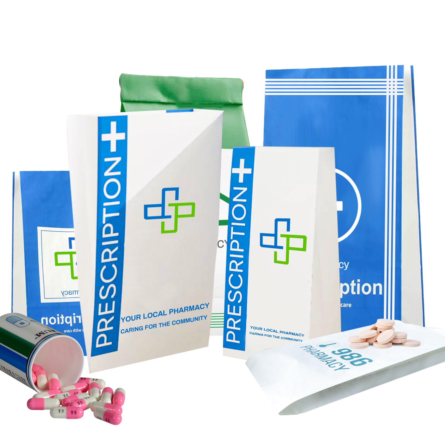 High Quality White Eco Friendly Disposable Medicine Pharmacy Packaging Bag Kraft Paper Bag