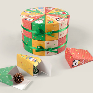 Scatole per Dolci Festivi <span class=keywords><strong>Stagionali</strong></span>, 12 Pezzi, Confezioni Regalo a Forma di Fetta di Torta per Regali Natalizi e Presentazioni al Dettaglio - Product Image 1