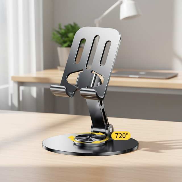 2024 New Heavy-Duty All-Metal Mobile Phone Stand 360-Degree Rotating Desktop Holder 2024 New Universal Folding Shelf