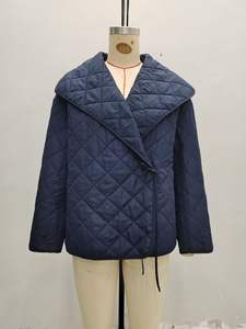 Veste enveloppe matelassée <span class=keywords><strong>bleu</strong></span> <span class=keywords><strong>marine</strong></span> pour femme - <span class=keywords><strong>Manteau</strong></span> matelassé surdimensionné à points de diamant avec ceinture à nouer Sehe Fashion - Product Image 6