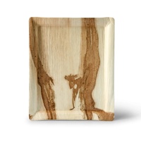 Plateaux rectangulaires en feuilles de palmier de canne à sucre, format gastronorme, empilables et faciles à manipuler, 32,5 cm x 26,5 cm