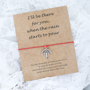 Paraguas encanto deseo pulseras <span class=keywords><strong>estaré</strong></span> <span class=keywords><strong>allí</strong></span> para ti amistad pulsera paraguas joyería para Mujeres Hombres mejor amigo amor regalo - Product Image 3