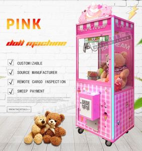 NINIX Machine à griffes à monnayeur pour poupées, en métal rose et verre trempé, pour salle de jeux intérieure - Product Image 5