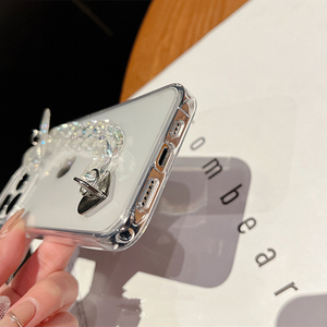 Étui de téléphone en métal transparent avec chaîne papillon, livraison gratuite pour iPhone 11 12 13 Pro Max, pour iPhone 13 Pro Max, étui de téléphone avec bracelet - Product Image 6