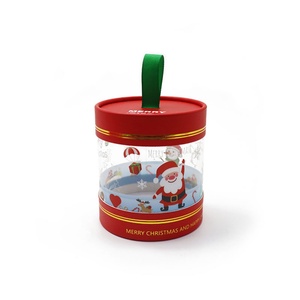 Biodegradable Customized <b>Round</b> Cylinder <b>Box</b> Paper Tube Packaging Food-grade PET for Christmas <b>Gift</b> Apple Candy Chocolates Candle - Product Image 5